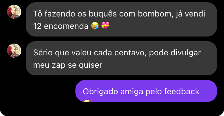 Print de DM no Instagram